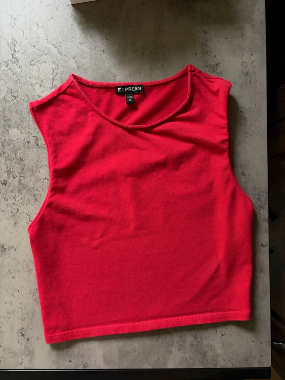 Express Bright Red Sleeveless Crop Tank